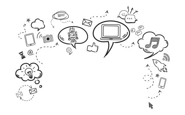 Ilustração, de, social, mÃdia, conceito